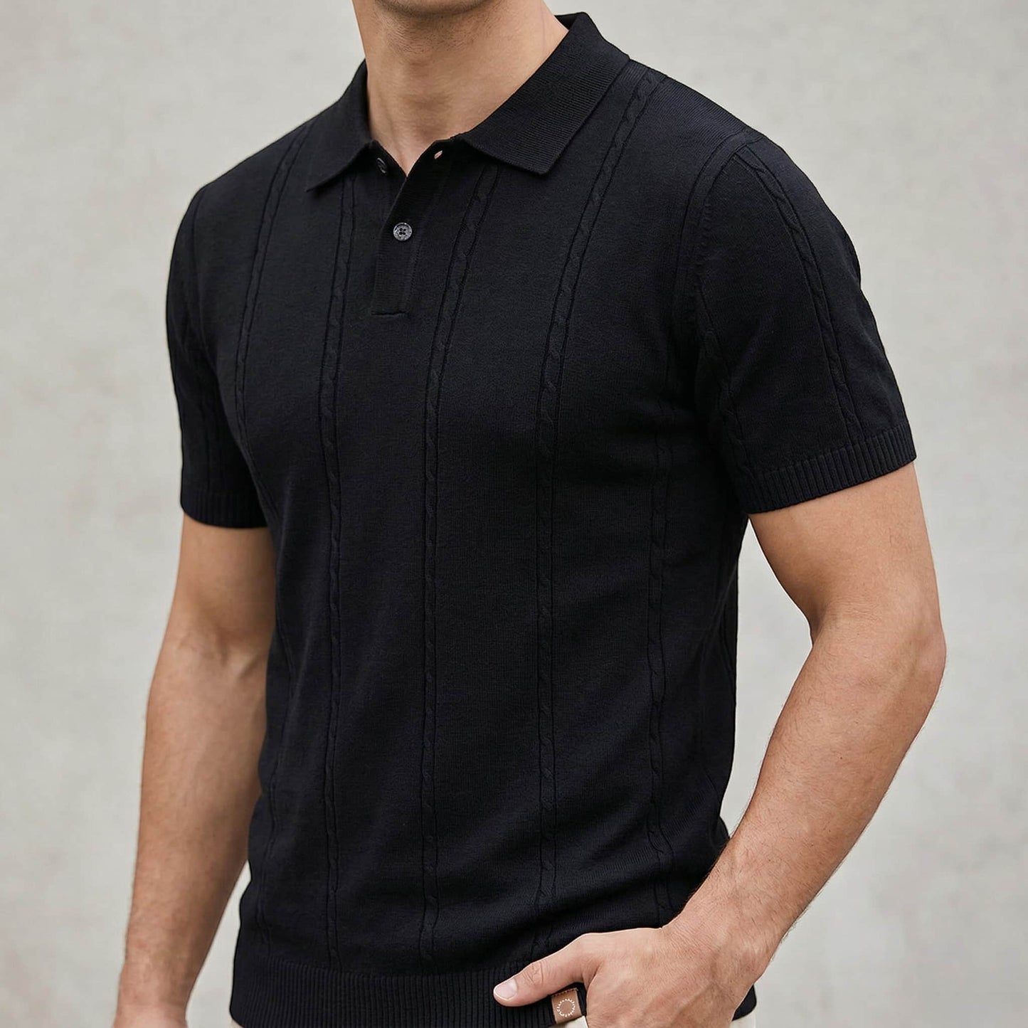 COLE | Ribbed Texture Polo Shirt