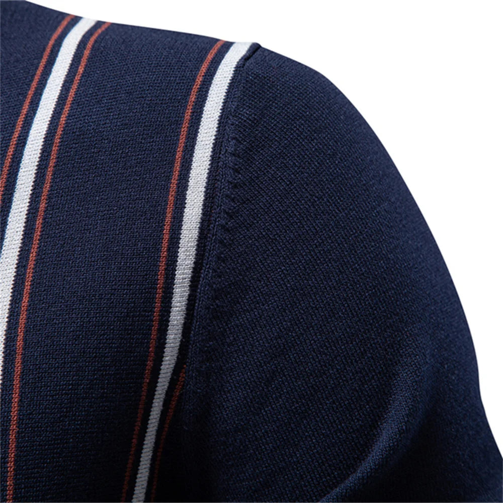 REED | Retro Stripe Zip Polo Shirt