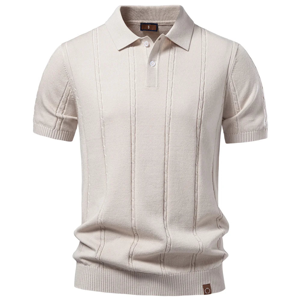 COLE | Ribbed Texture Polo Shirt