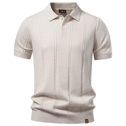 COLE | Ribbed Texture Polo Shirt