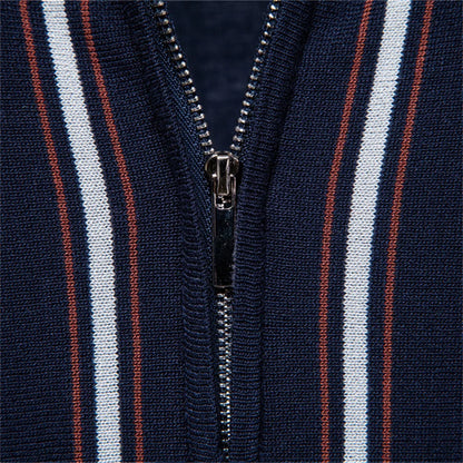 REED | Retro Stripe Zip Polo Shirt