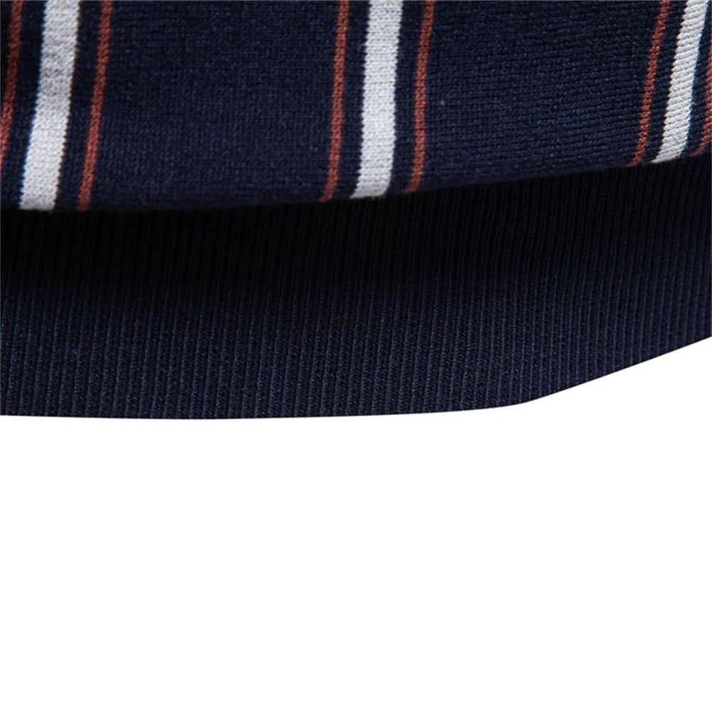 REED | Retro Stripe Zip Polo Shirt