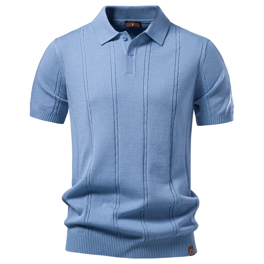 COLE | Ribbed Texture Polo Shirt