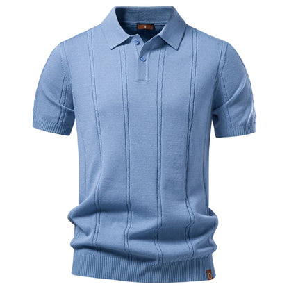 COLE | Ribbed Texture Polo Shirt