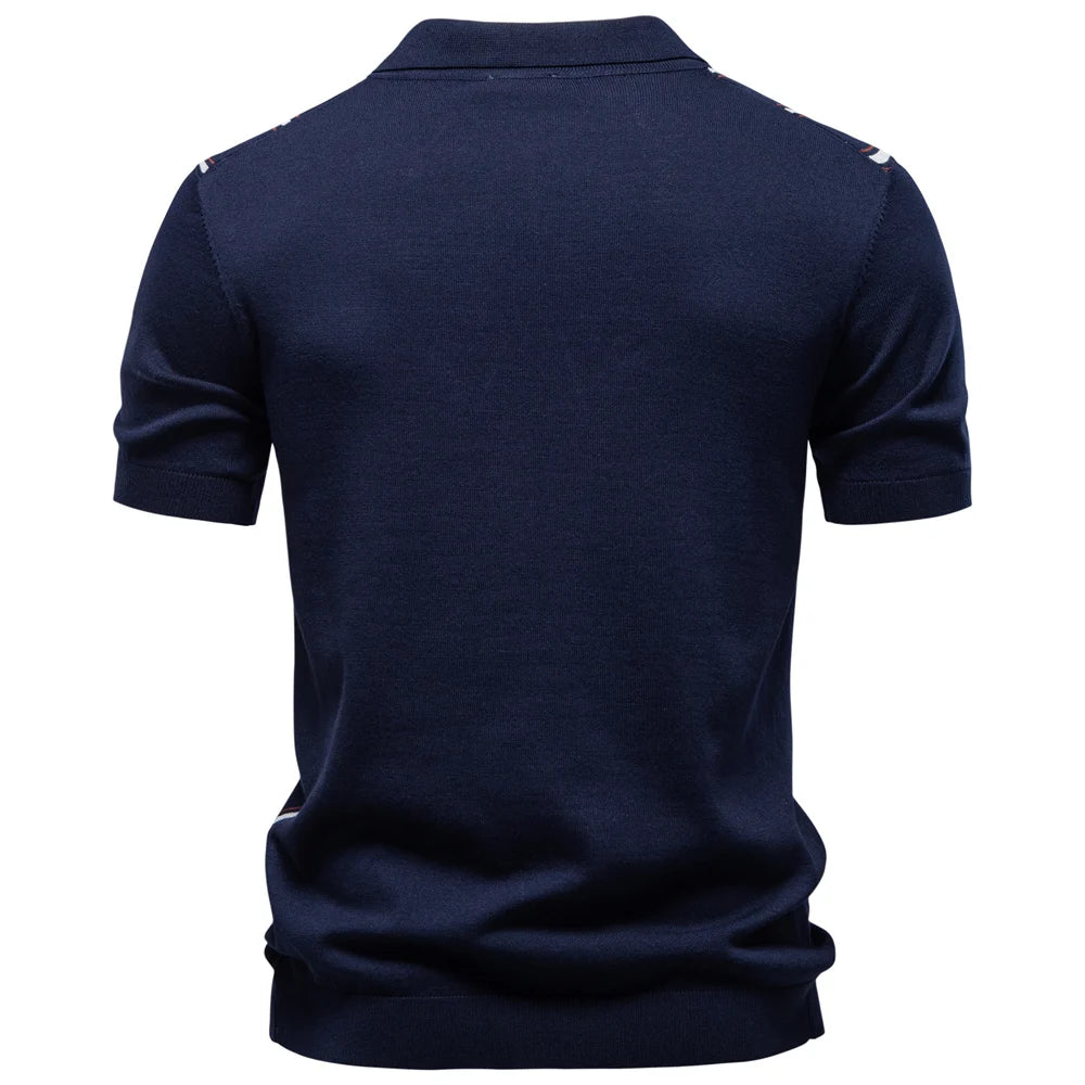 REED | Retro Stripe Zip Polo Shirt
