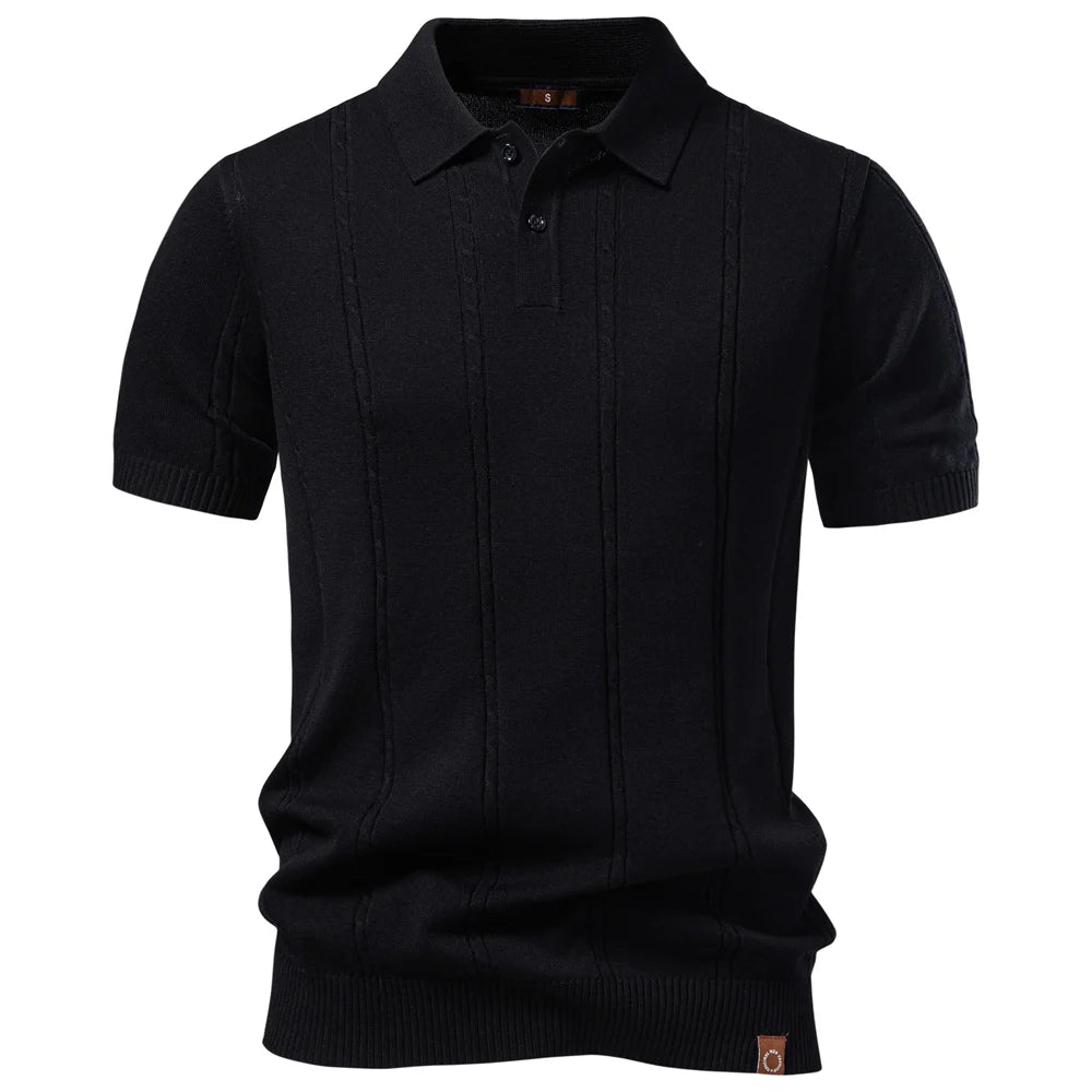 COLE | Ribbed Texture Polo Shirt