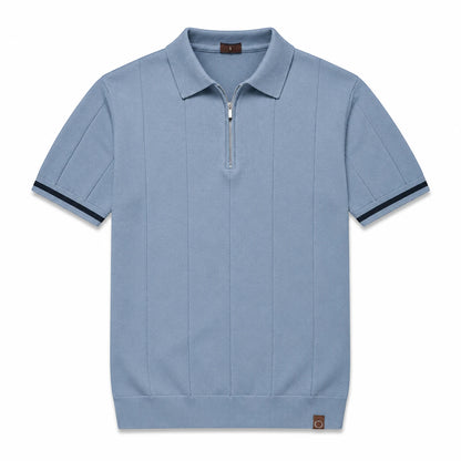 EROS II | Tipped Cuff Zip Polo Shirt