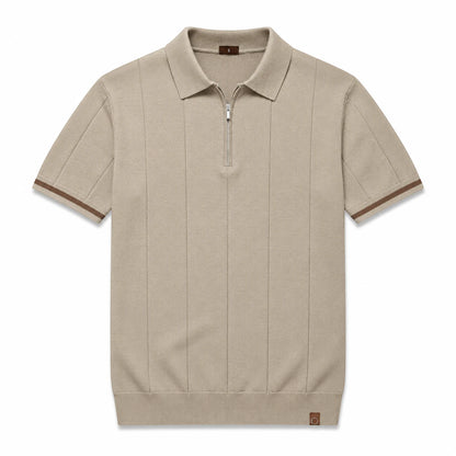 EROS II | Tipped Cuff Zip Polo Shirt