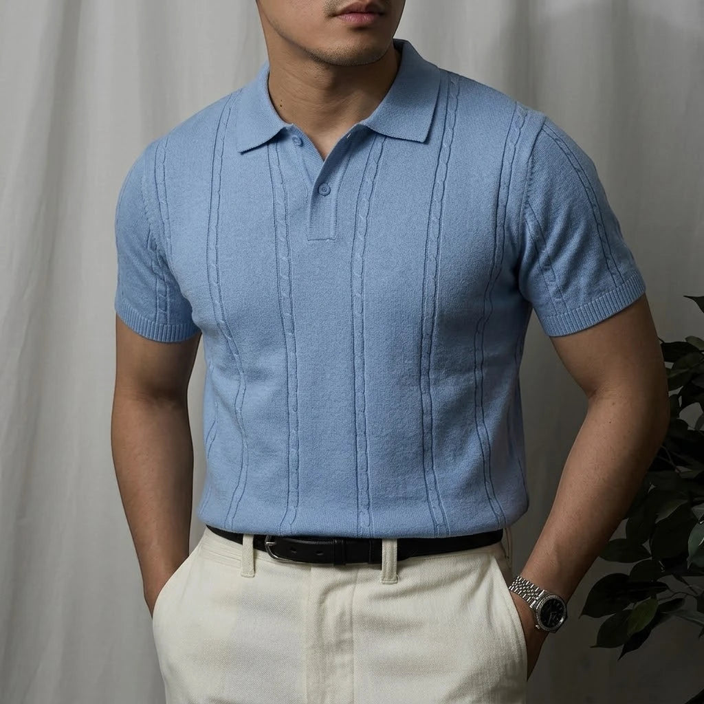 COLE | Ribbed Texture Polo Shirt