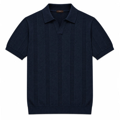 SANTE | Textured Panel Polo Shirt