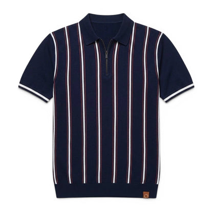 REED | Retro Stripe Zip Polo Shirt