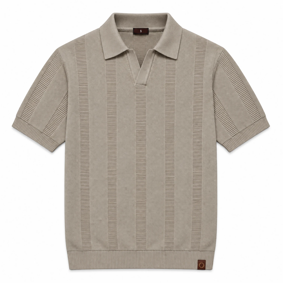 SANTE | Textured Panel Polo Shirt