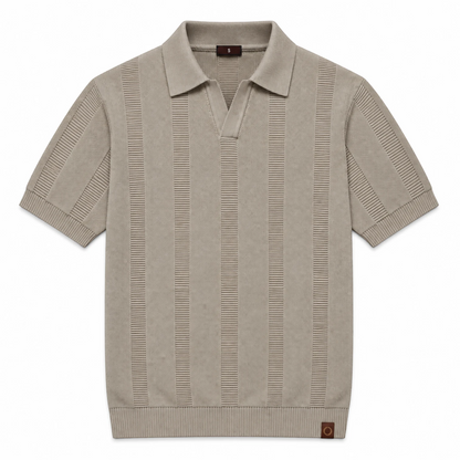 SANTE | Textured Panel Polo Shirt
