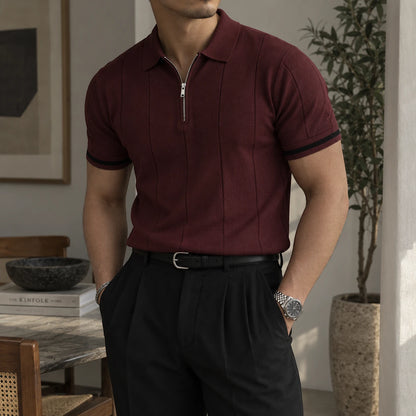 EROS II | Tipped Cuff Zip Polo Shirt