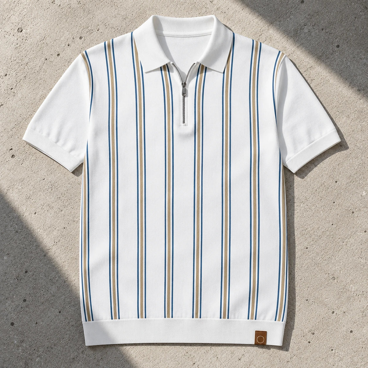 REED | Retro Stripe Zip Polo Shirt