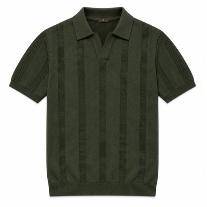 SANTE | Textured Panel Polo Shirt