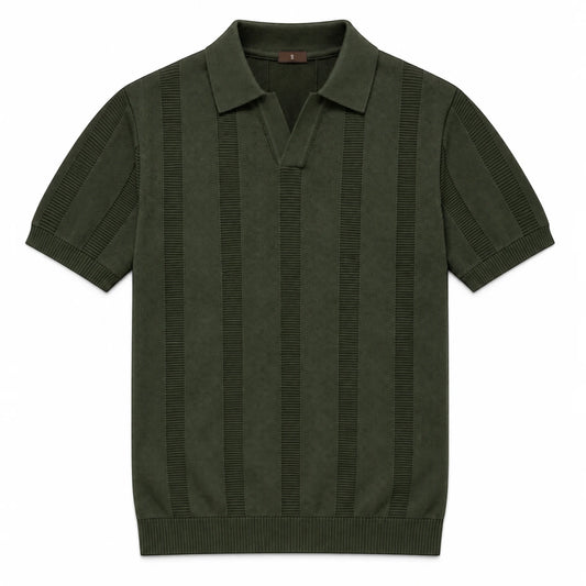 SANTE | Textured Panel Polo Shirt