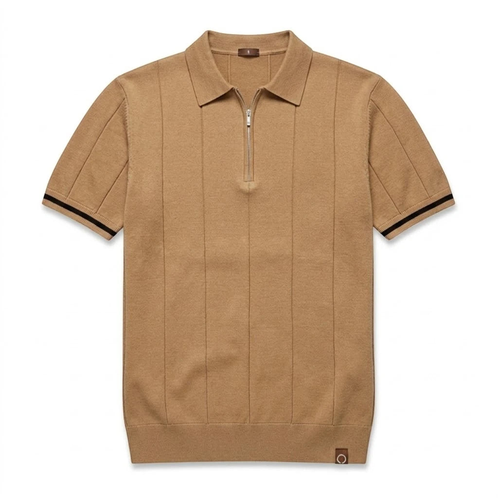 EROS | Tipped Cuff Zip Polo Shirt
