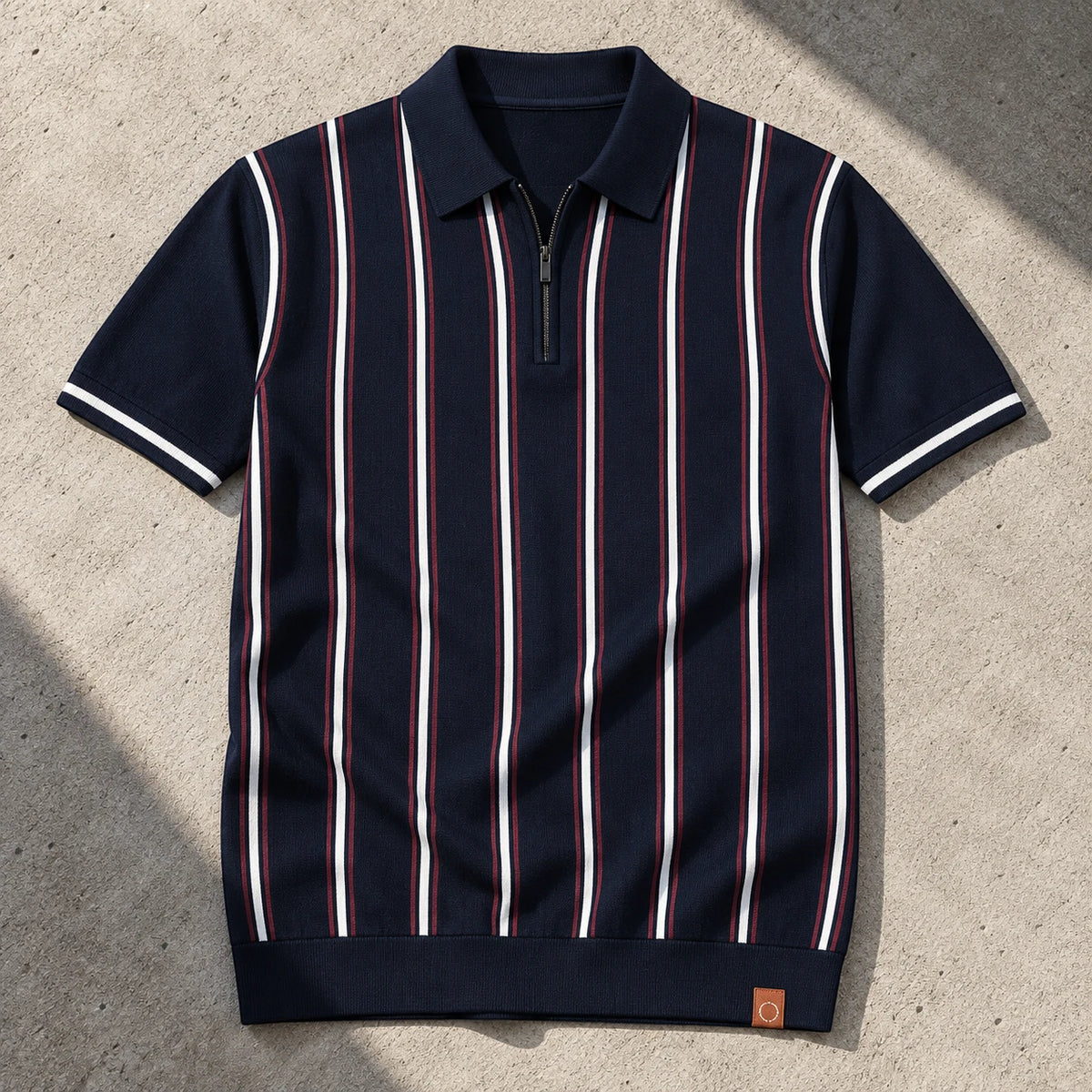 REED | Retro Stripe Zip Polo Shirt