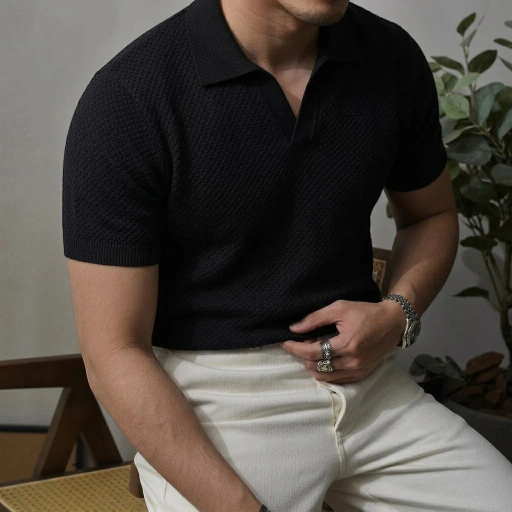 LINO | Waffle Knit Polo Shirt