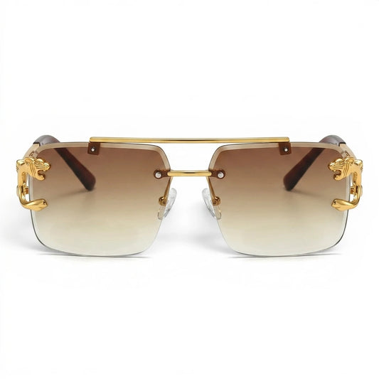 BUCCHI | Rectangular Rimless Sunglasses