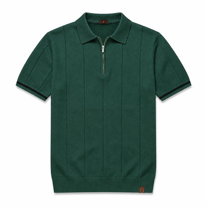 EROS II | Tipped Cuff Zip Polo Shirt