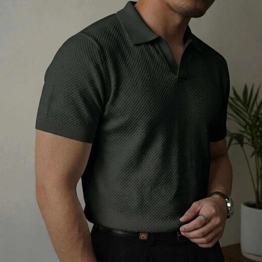 LINO | Waffle Knit Polo Shirt