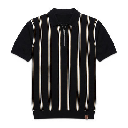 REED | Retro Stripe Zip Polo Shirt