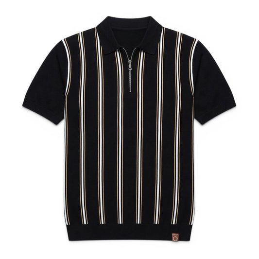 REED | Retro Stripe Zip Polo Shirt